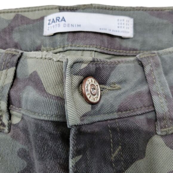 Zara Jeans Size 4 W28"xL27" Zara Z1975 Denim Pants Skinny Jeans Camouflage Camo - Picture 7 of 7